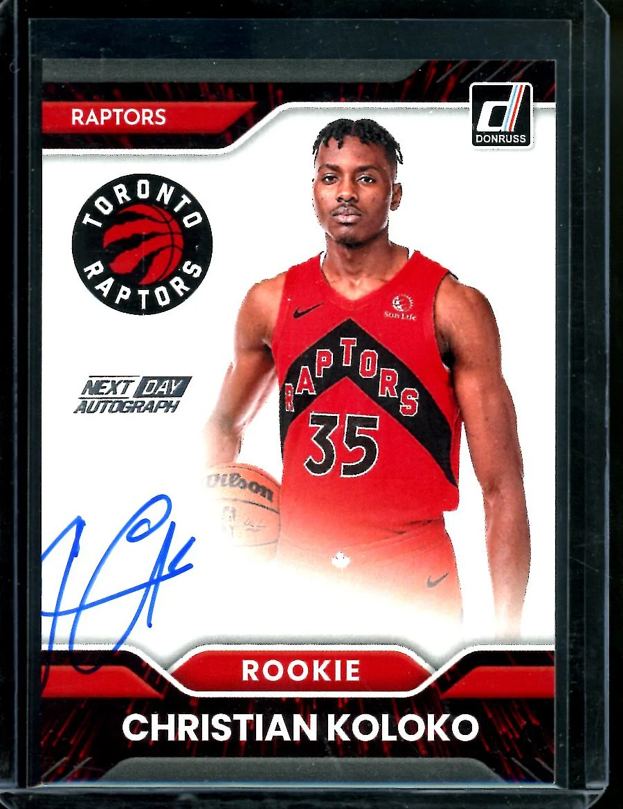 2022/23 Panini Donruss Christian Koloko Rookie Next Day Auto Raptors