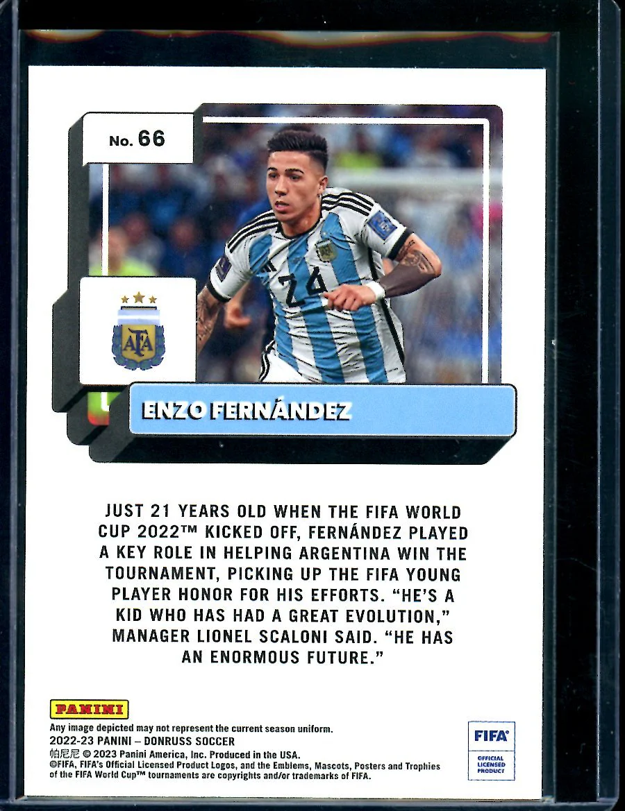 2022/23 Panini Donruss Enzo Fernandez Optic Rookie Argentina - Image 2