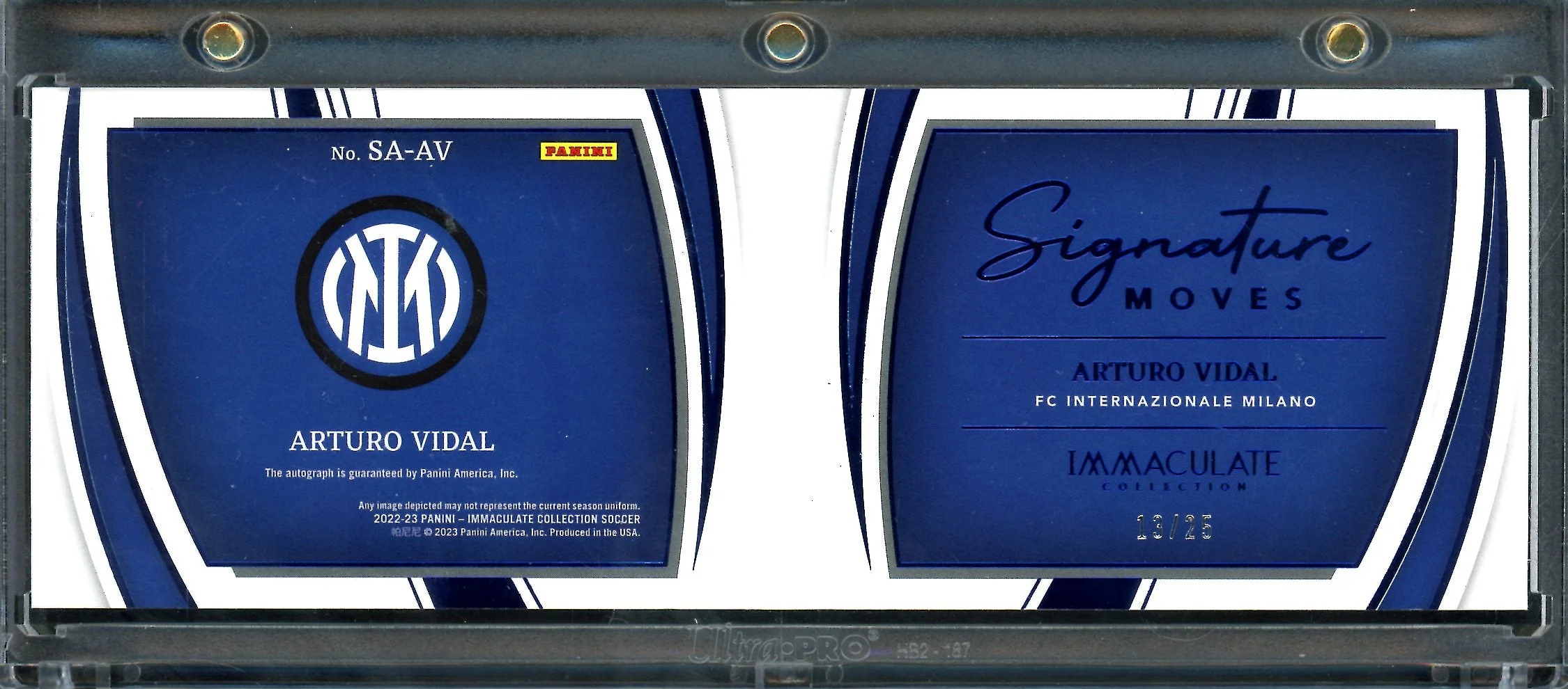 2022-23 Panini Immaculate Arturo Vidal Signature Moves Booklet Auto /25 Inter Milan - Image 2