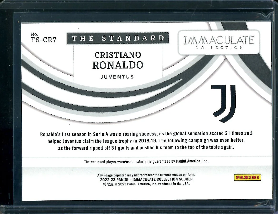 2022/23 Panini Immaculate Cristiano Ronaldo Patch /99 Juventus - Image 2