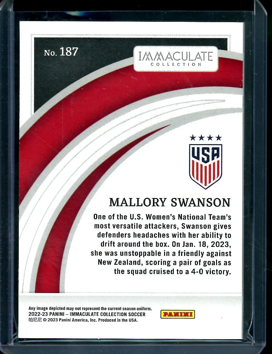 2022-23 Panini Immaculate Mallory Swanson Blue /25 USA - Image 2