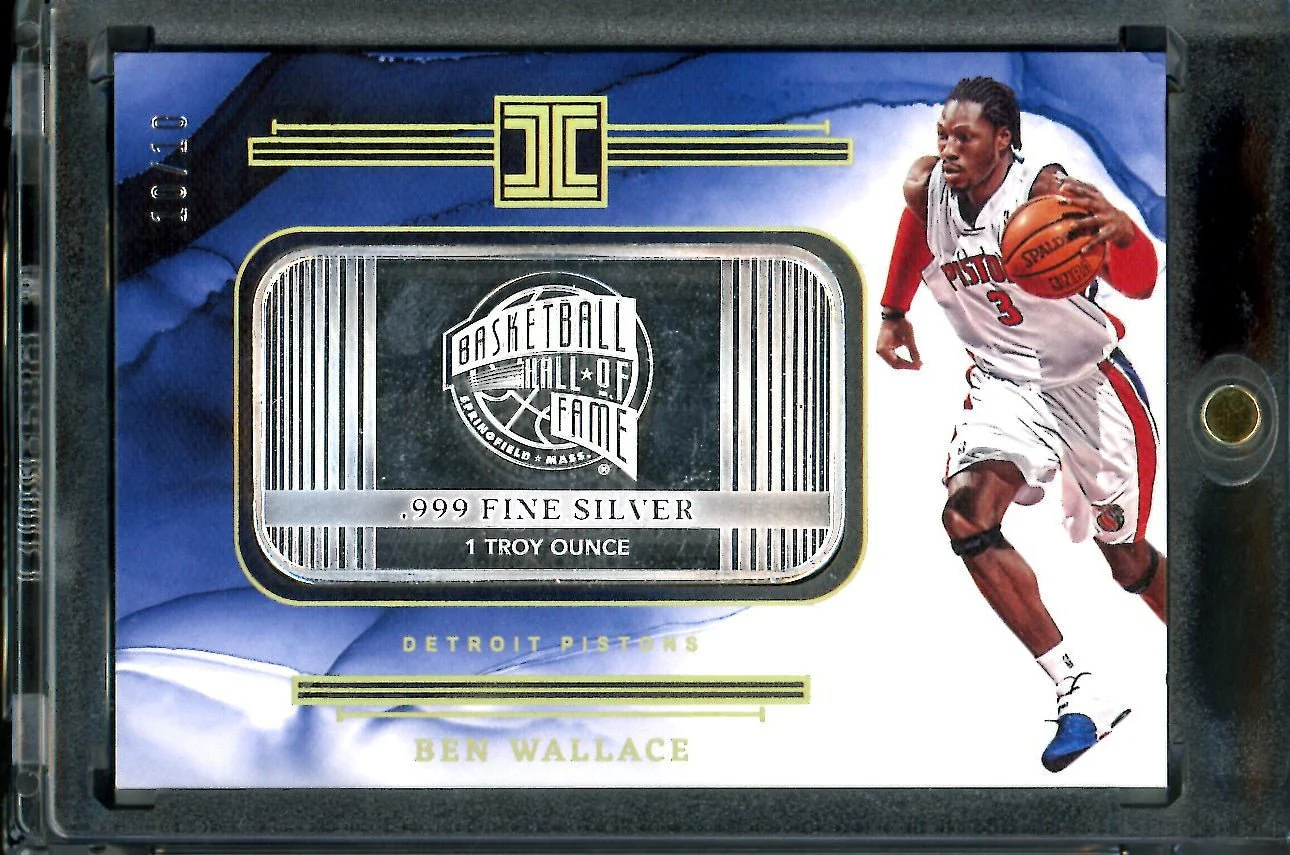 2022/23 Panini Impeccable Ben Wallace Hall of Fame Silver Troy Oz. Gold /10 Pistons