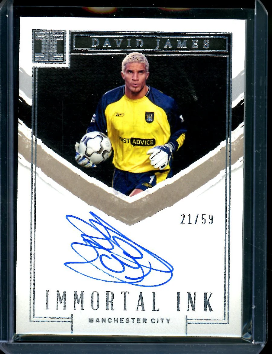 2022/23 Panini Impeccable David James Immortal Ink Auto /59 Manchester City