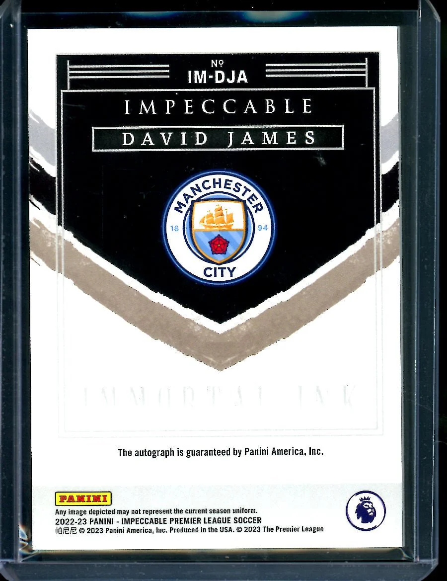 2022/23 Panini Impeccable David James Immortal Ink Auto /59 Manchester City - Image 2