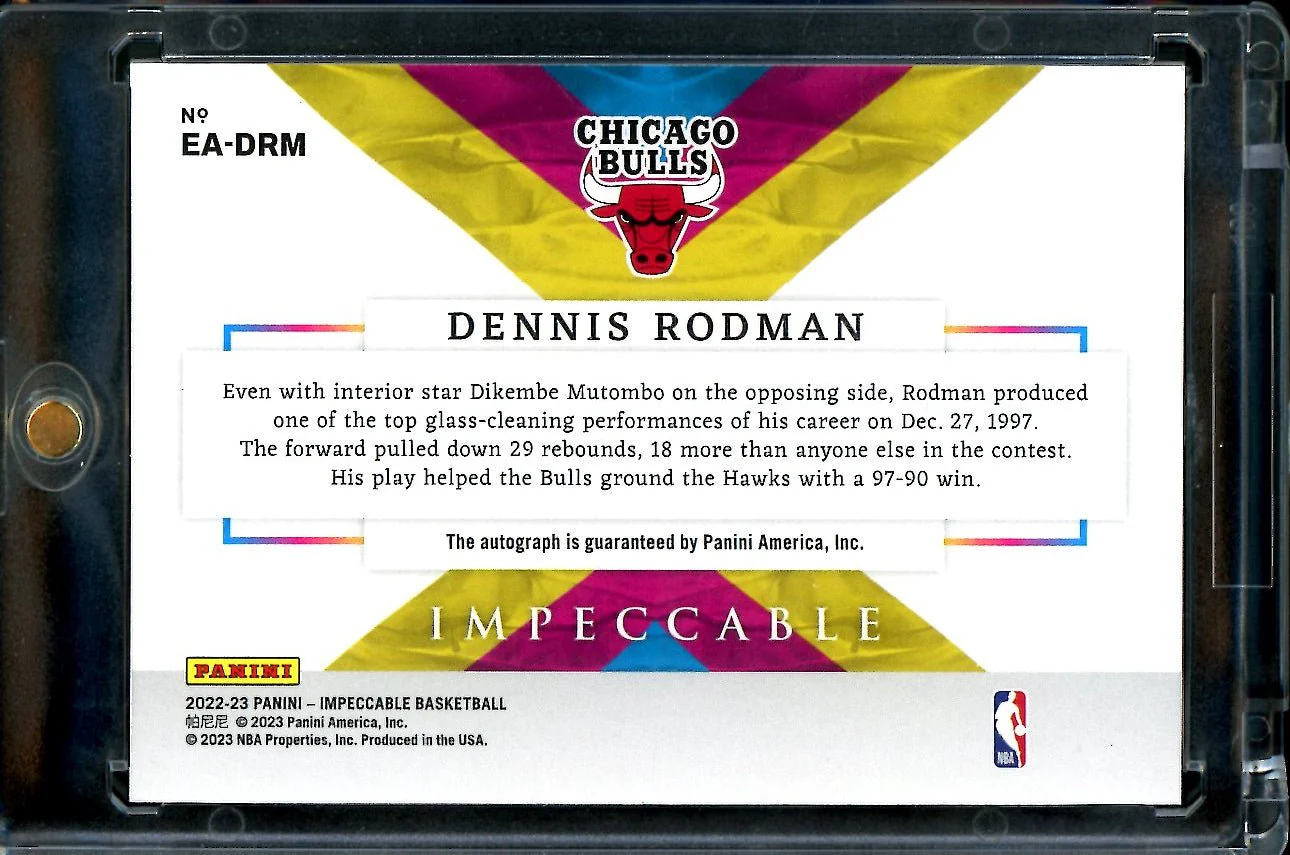 2022/23 Panini Impeccable Dennis Rodman Extravagance Auto /35 Bulls - Image 2