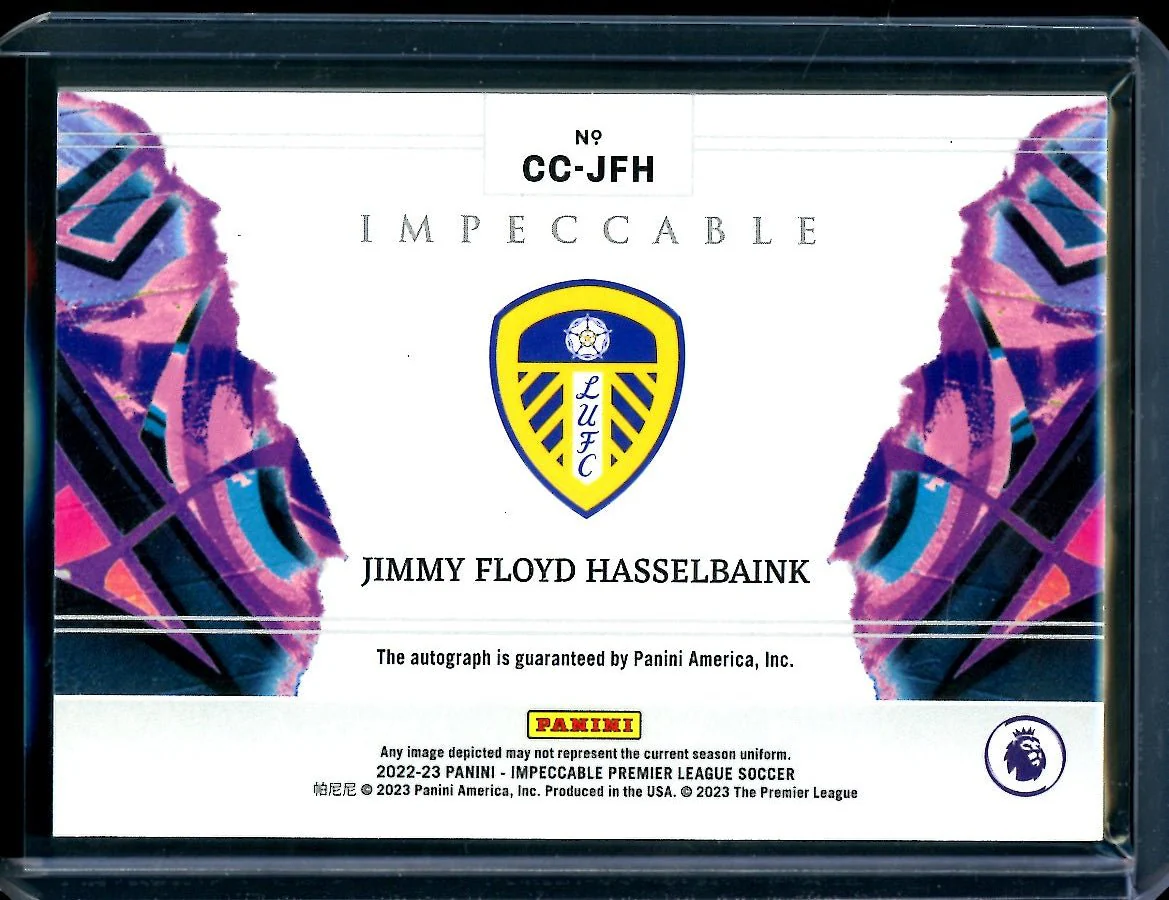 2022/23 Panini Impeccable Jimmy Floyd Hassellbaink Canvas Creations Auto /99 Leeds - Image 2