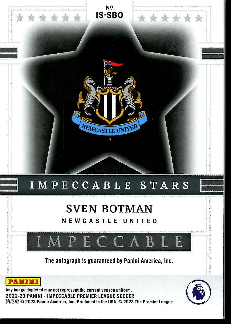 2022-23 Panini Impeccable Sven Botman Impeccable Stars Auto /49 Newcastle - Image 2