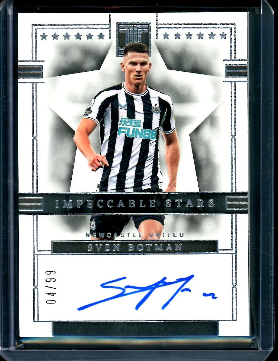 2022/23 Panini Impeccable Sven Botman Impeccable Stars Auto /99 Newcastle