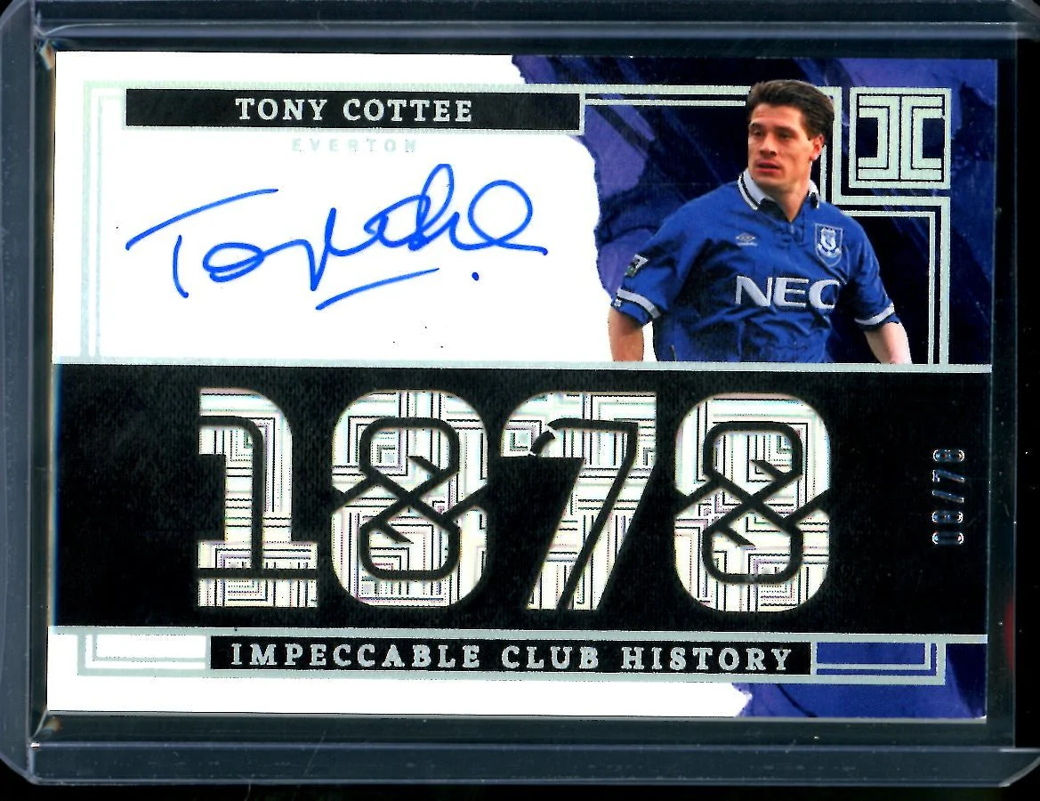 2022/23 Panini Impeccable Tony Cottee Impeccable Club History Auto /78 Everton