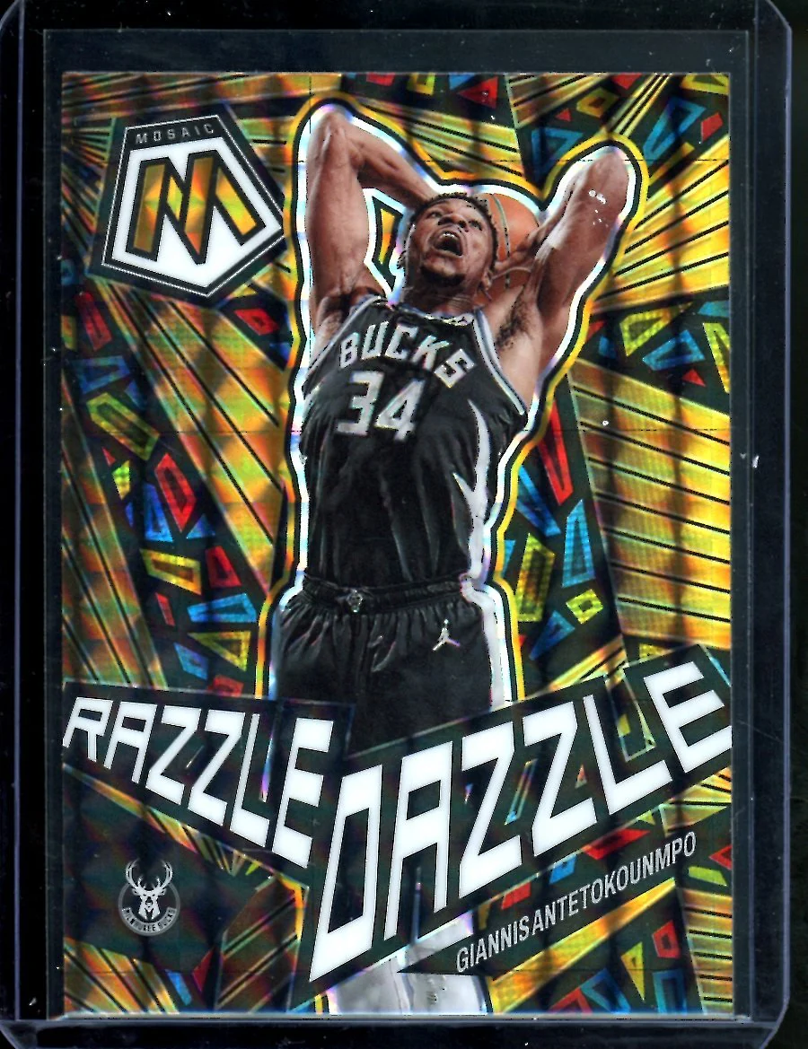 2022-23 Panini Mosaic Giannis Antetokounmpo Razzle Dazzle SSP Bucks