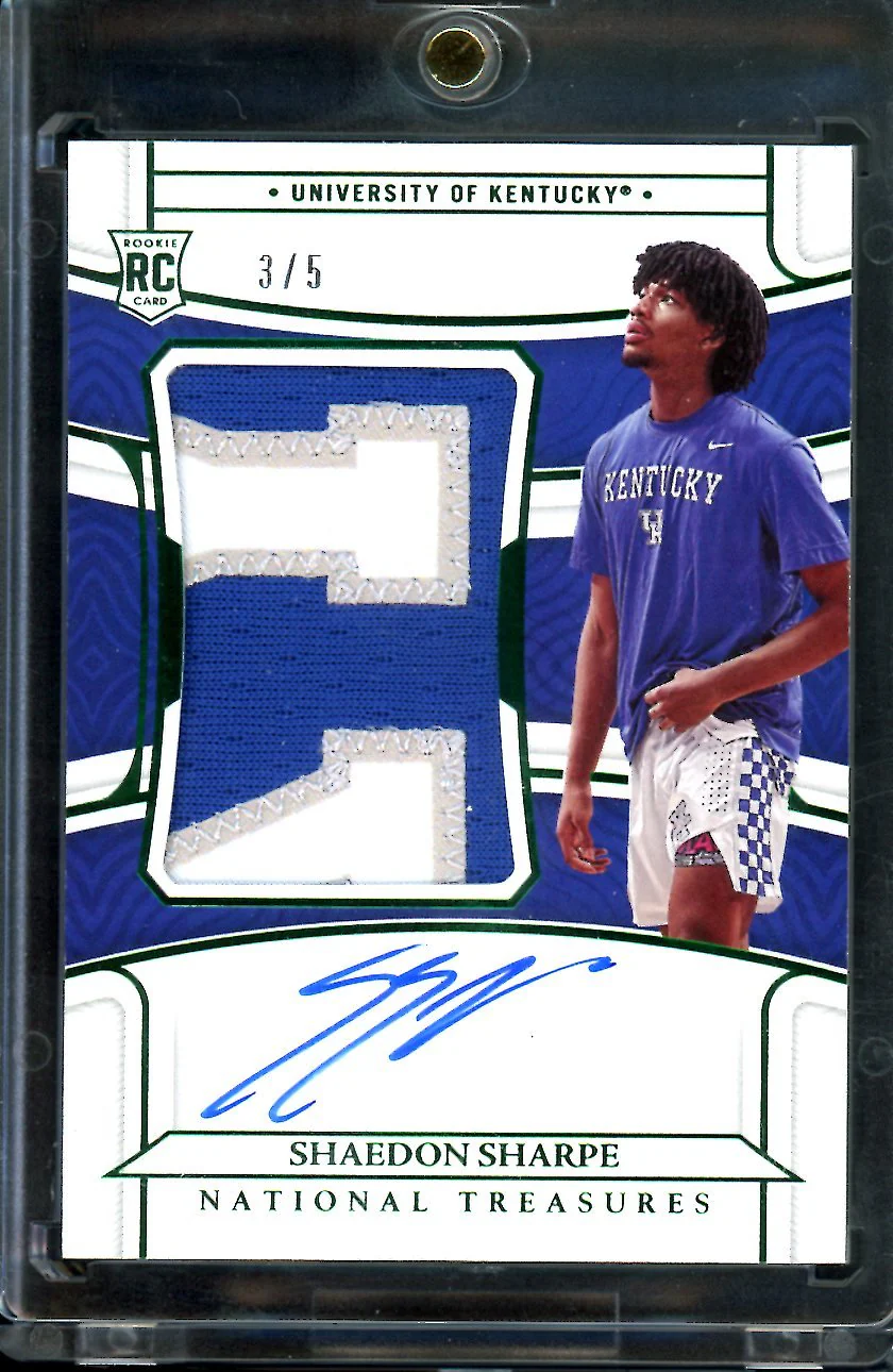 2022/23 Panini National Treasures Collegiate Shaedon Sharpe RPA /5 Kentucky