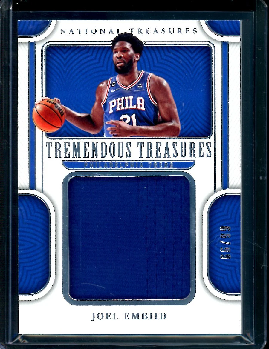 2022/23 Panini National Treasures Joel Embiid Tremendous Treasures Patch /99 76ers