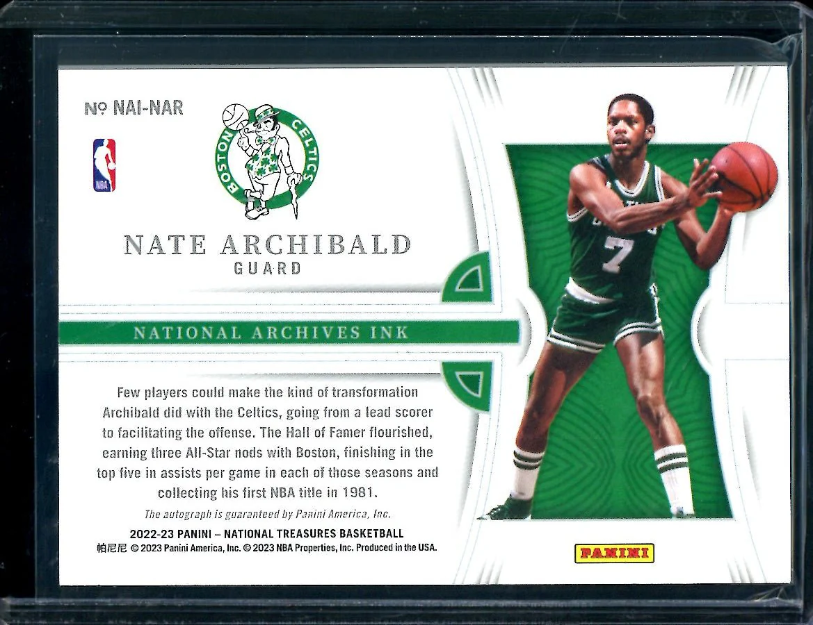 2022/23 Panini National Treasures Nate Archibald National Archives Ink Auto /99 Celtics - Image 2