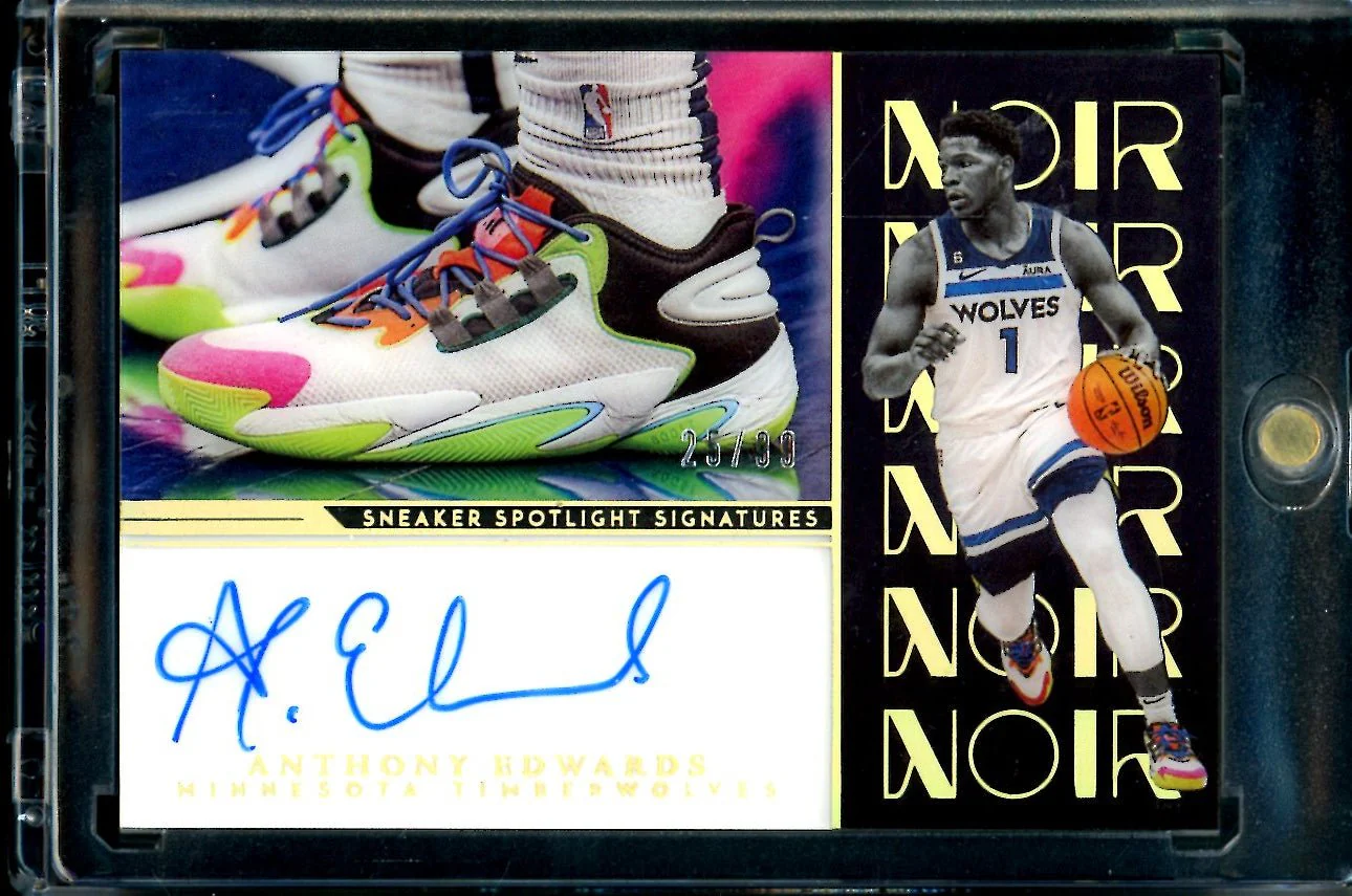 2022-23 Panini Noir Anthony Edwards Sneaker Spotlight Signatures Auto /99 Timberwolves