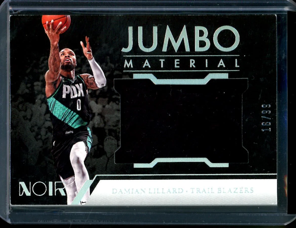 2022/23 Panini Noir Damian Lillard Jumbo Materials Patch /99 Trail Blazers