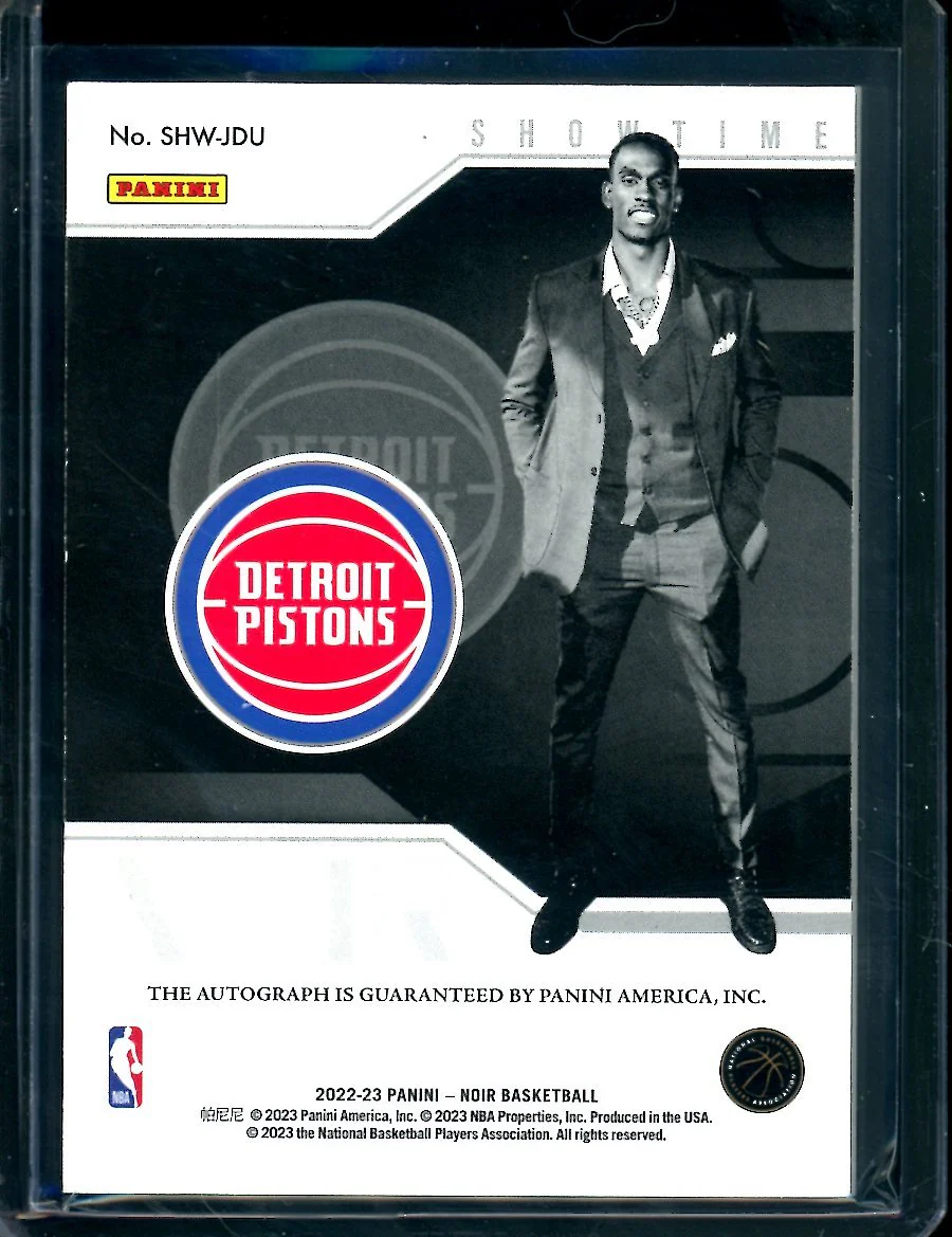 2022-23 Panini Noir Jalen Duren Rookie Showtime Auto /25 Pistons - Image 2