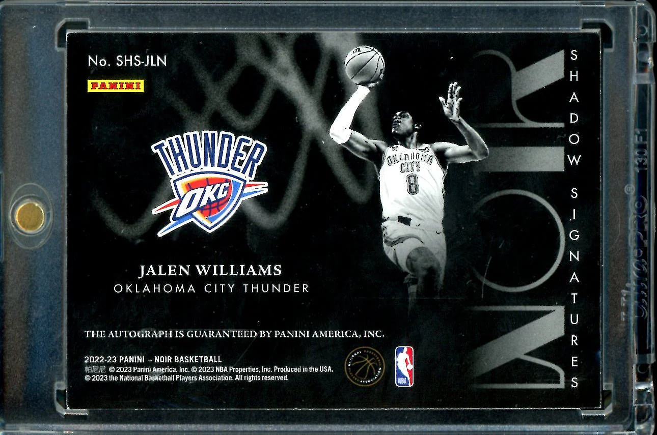 2022-23 Panini Noir Jalen Williams Rookie Shadow Signatures Gold /25 Thunder - Image 2