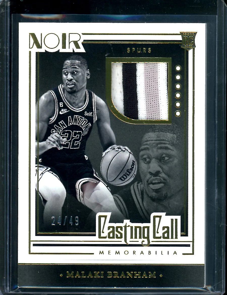 2022/23 Panini Noir Malaki Branham Rookie Casting Call Patch /49 Spurs