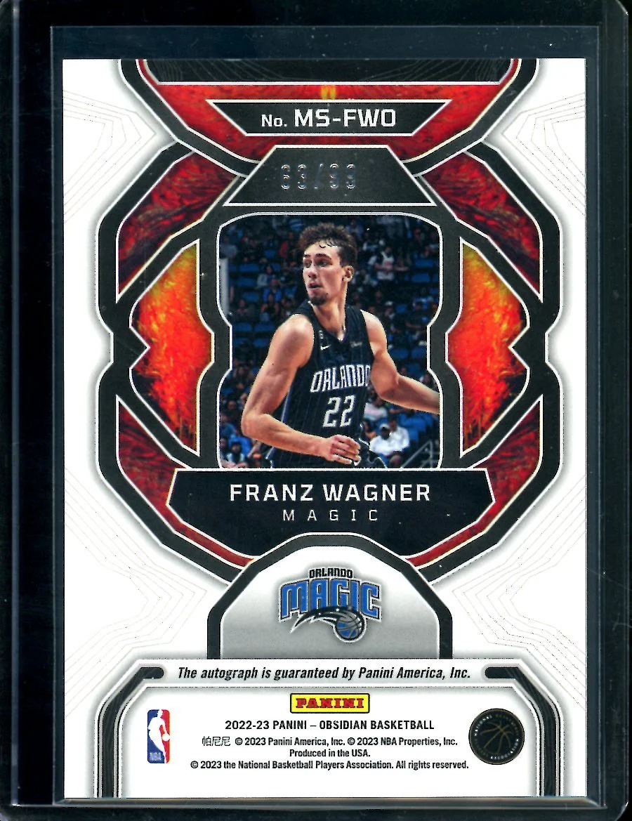 2022/23 Panini Obsidian Franz Wagner Magmatic Auto /99 - Image 2