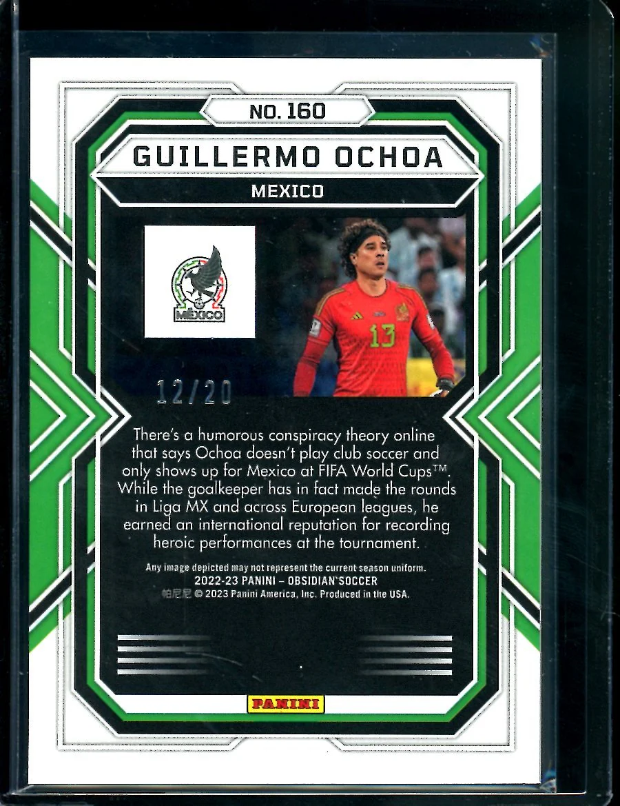 2022-23 Panini Obsidian Guillermo Ochoa Blue Etch /20 Mexico - Image 2