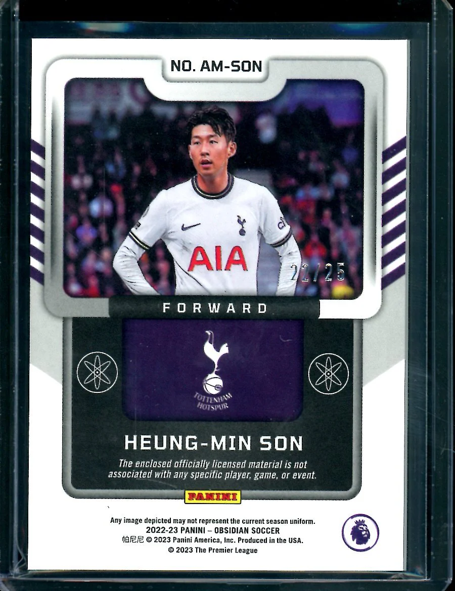 2022-23 Panini Obsidian Heung-Min Son Atomic Materials Patch /25 Tottenham - Image 2