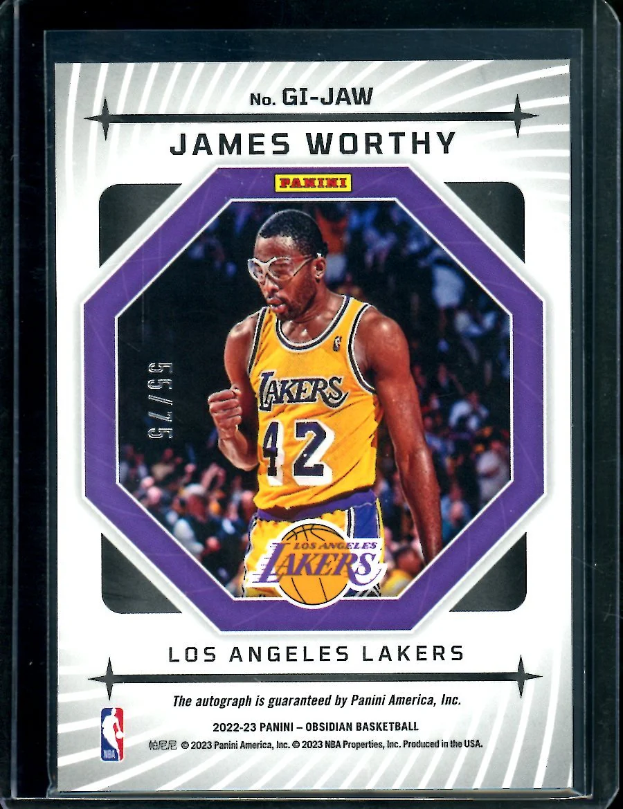2022/23 Panini Obsidian James Worthy Galaxy Auto /75 Lakers - Image 2