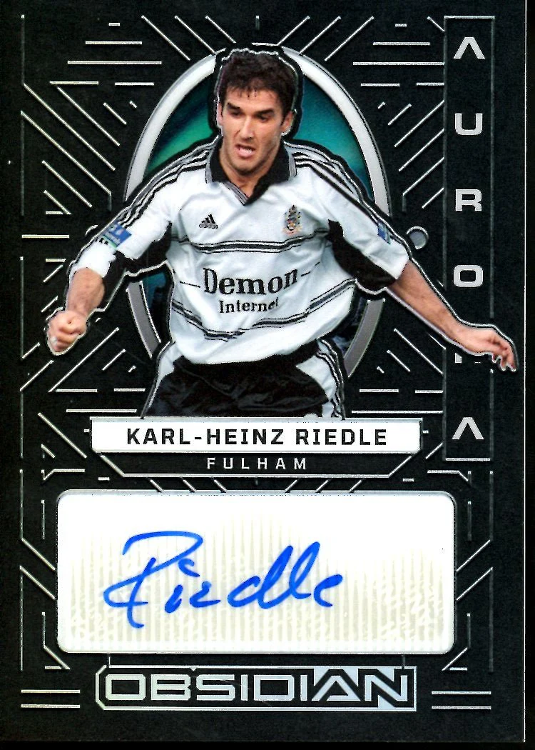 2022-23 Panini Obsidian Karl-Heinz Riedle Aurora Auto /199 Fulham