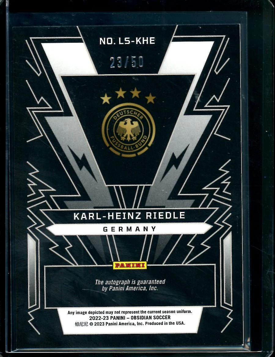 2022-23 Panini Obsidian Karl-Heinz Riedle Lightning Strike Auto /50 Germany - Image 2