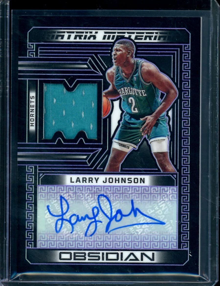2022/23 Panini Obsidian Larry Johnson Patch Auto /49 Hornets
