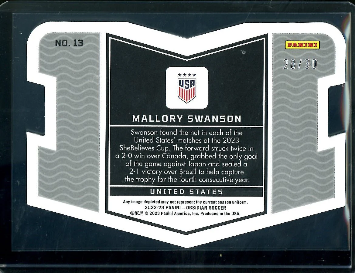 2022-23 Panini Obsidian Mallory Swanson Vitreous /30 USA - Image 2