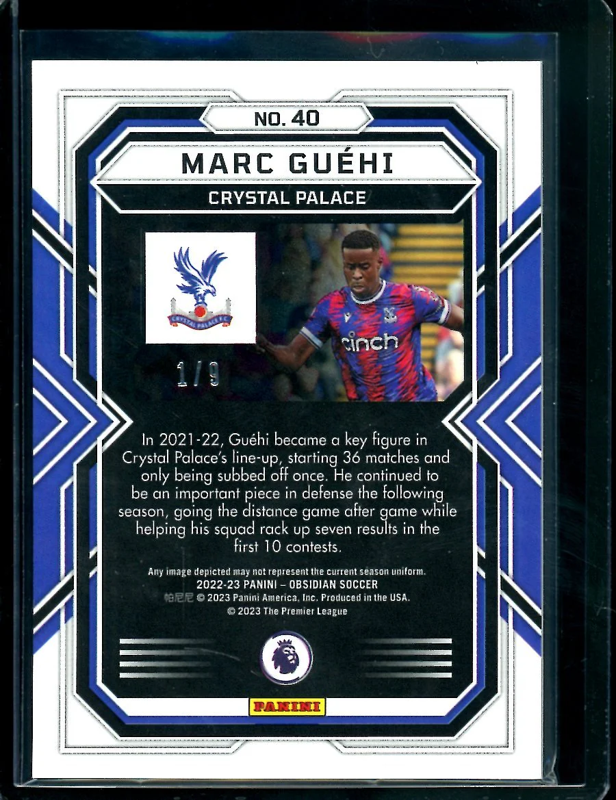 2022-23 Panini Obsidian Marc Guehi White Flood /9 Crystal Palace - Image 2