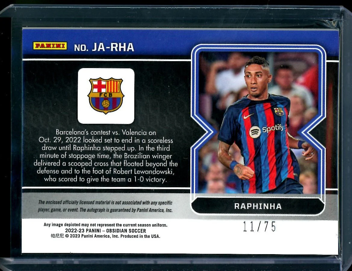 2022-23 Panini Obsidian Raphina Patch Auto /75 Barcelona - Image 2