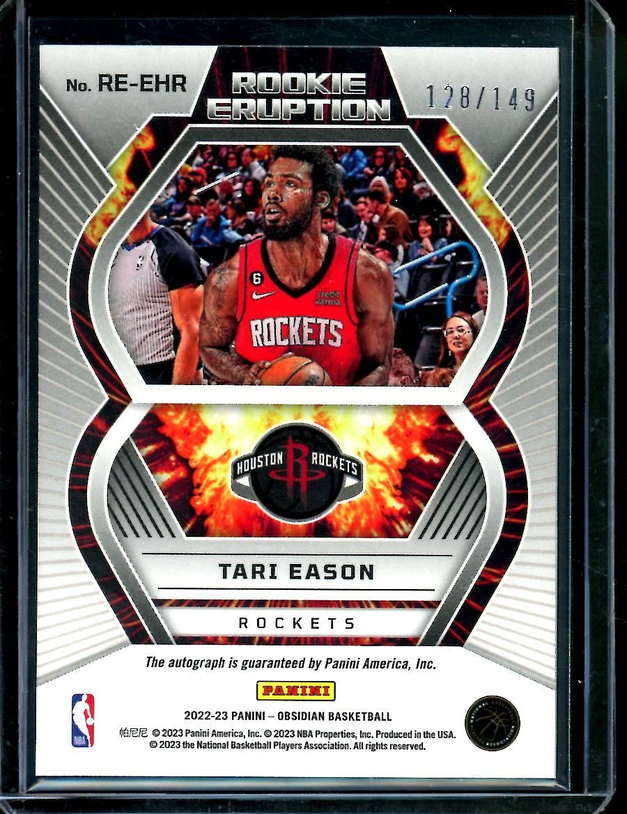 2022/23 Panini Obsidian Tari Eason Rookie Auto /149 Rockets - Image 2