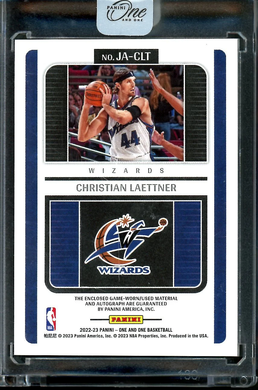2022/23 Panini One & One Christian Laettner Patch Auto Red /21 Wizards - Image 2