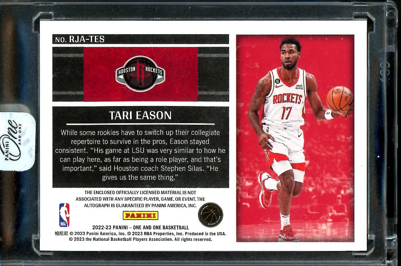 2022/23 Panini One & One Tari Eason Rookie RPA /99 Rockets - Image 2