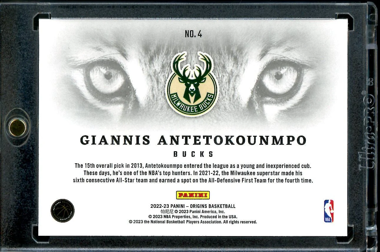 2022/23 Panini Origins Giannis Antetokounmpo Tiger Eyes SSP Bucks - Image 2