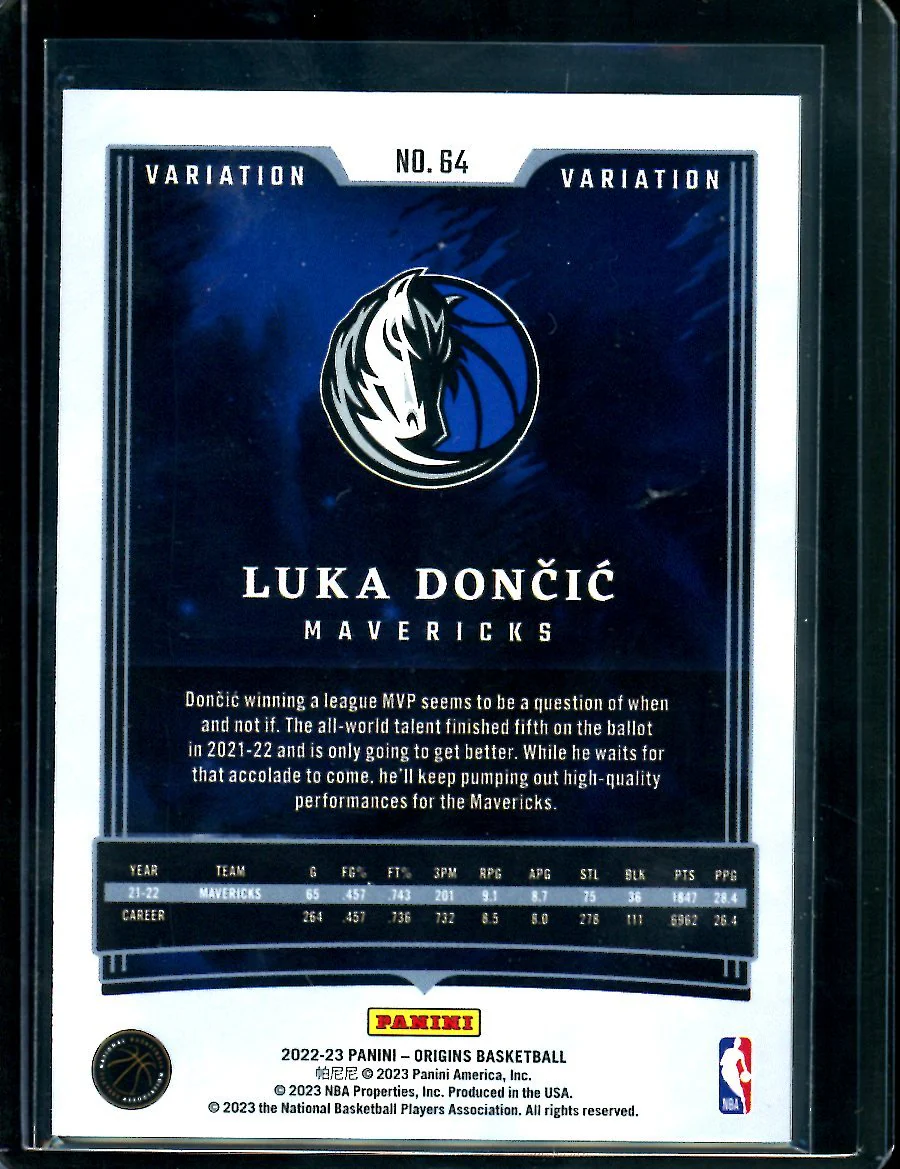 2022/23 Panini Origins Luka Doncic Variation Mavericks - Image 2