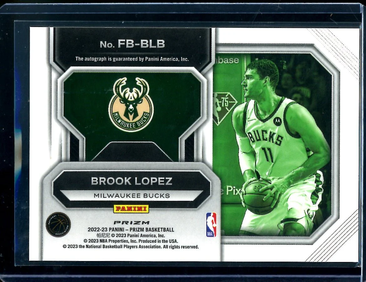 2022/23 Panini Prizm Brook Lopez Fast Break Auto Bucks - Image 2