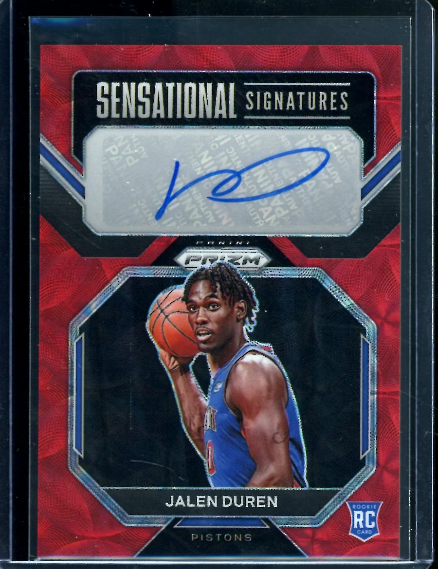 2022/23 Panini Prizm Choice Jalen Duren Rookie Sensational Signatures Auto Pistons