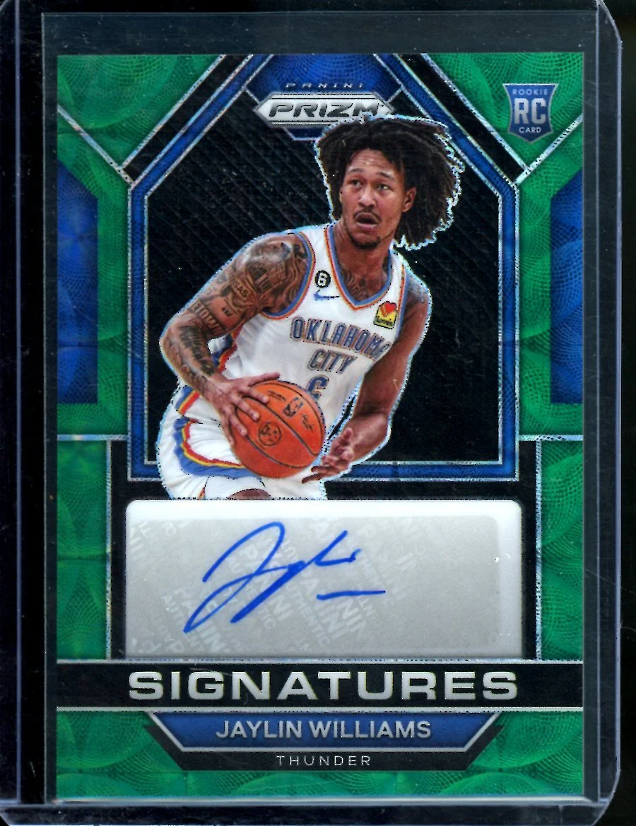 2022/23 Panini Prizm Choice Jaylin Williams Rookie Auto Green Choice /8 Thunder