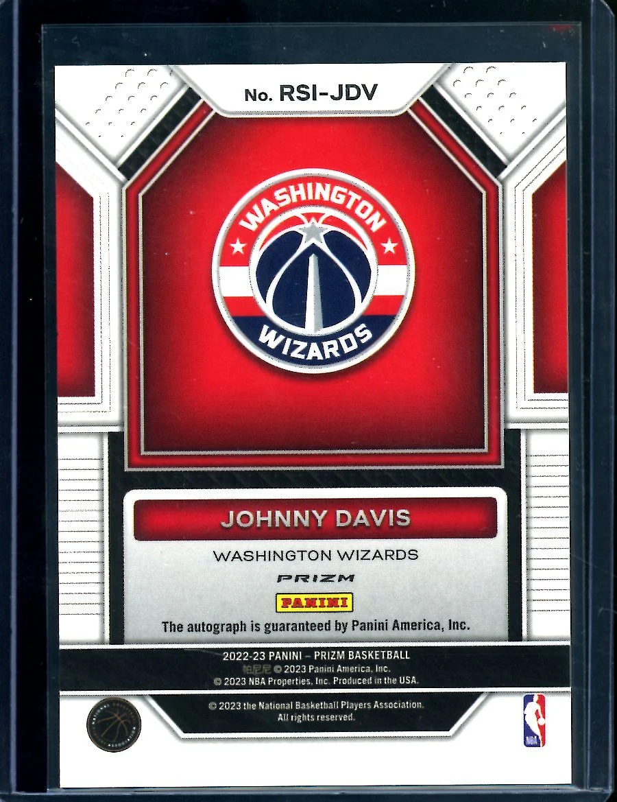 2022/23 Panini Prizm Choice Johnny Davis Rookie Signatures Auto Wizards - Image 2
