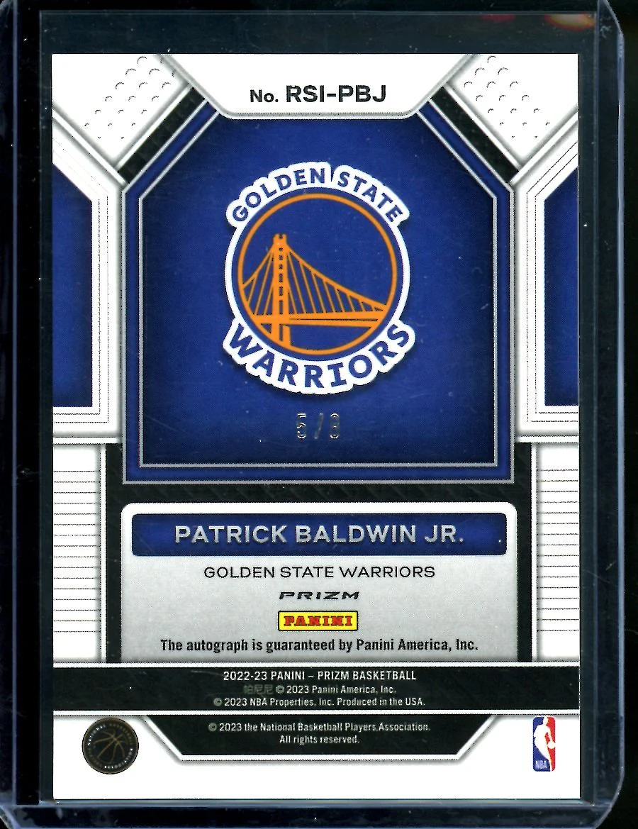 2022/23 Panini Prizm Choice Patrick Baldwin Jr. Rookie Auto Green Choice /8 Warriors - Image 2