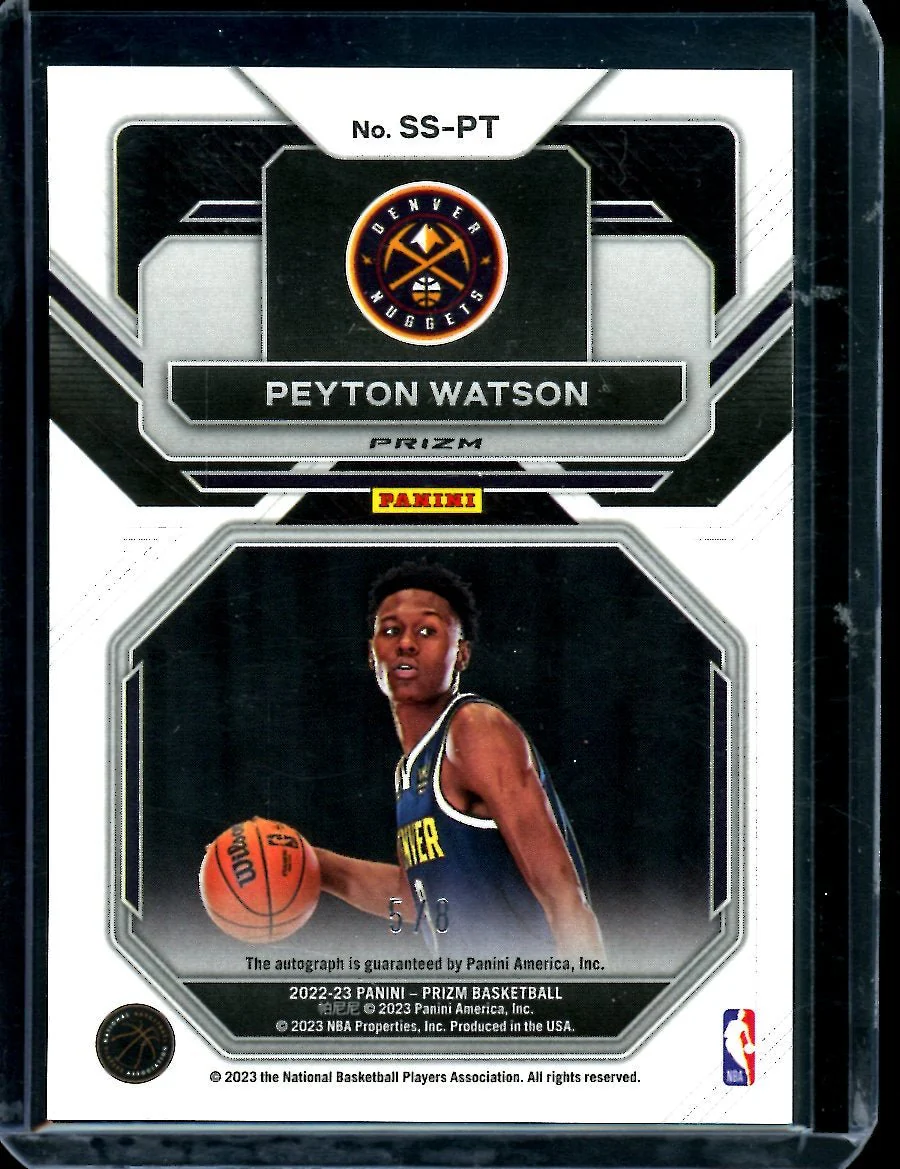 2022/23 Panini Prizm Choice Peyton Watson Rookie Auto Green Choice /8 Nuggets - Image 2