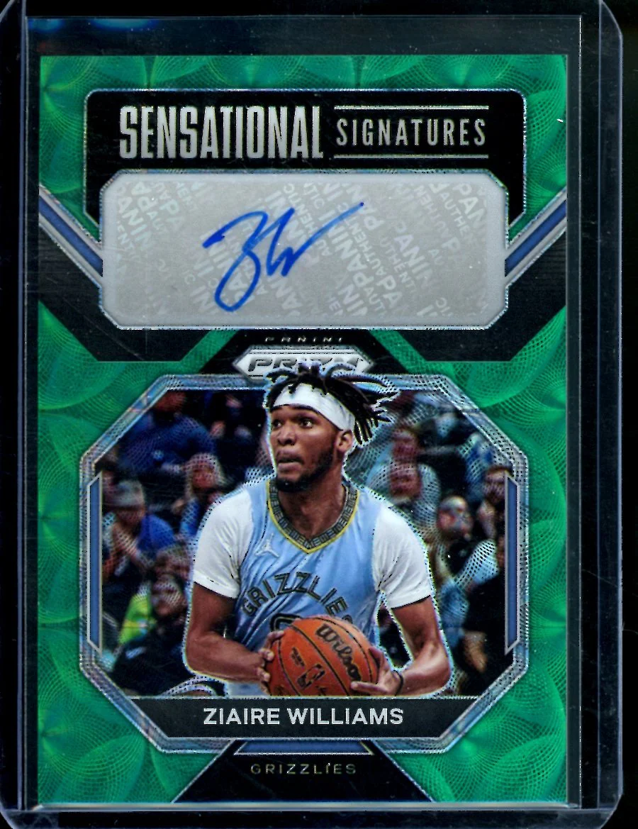 2022/23 Panini Prizm Choice Ziare Williams Sensational Signatures Auto Green Choice /8 Grizzlies