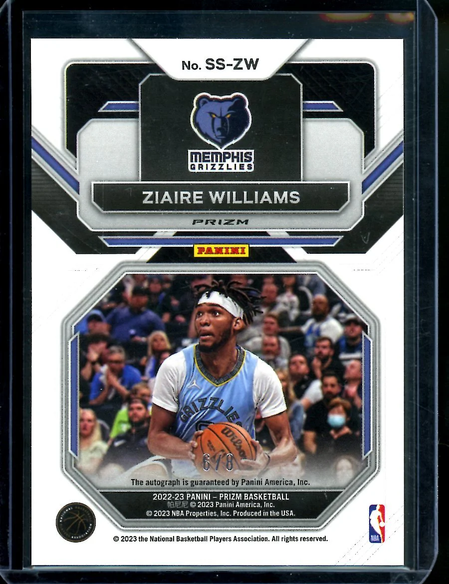 2022/23 Panini Prizm Choice Ziare Williams Sensational Signatures Auto Green Choice /8 Grizzlies - Image 2