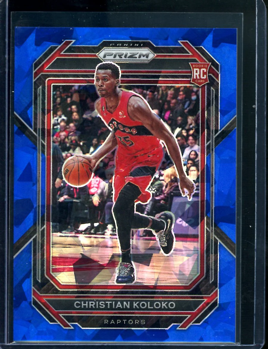 2022/23 Panini Prizm Christian Koloko Rookie Blue Ice /125 Raptors