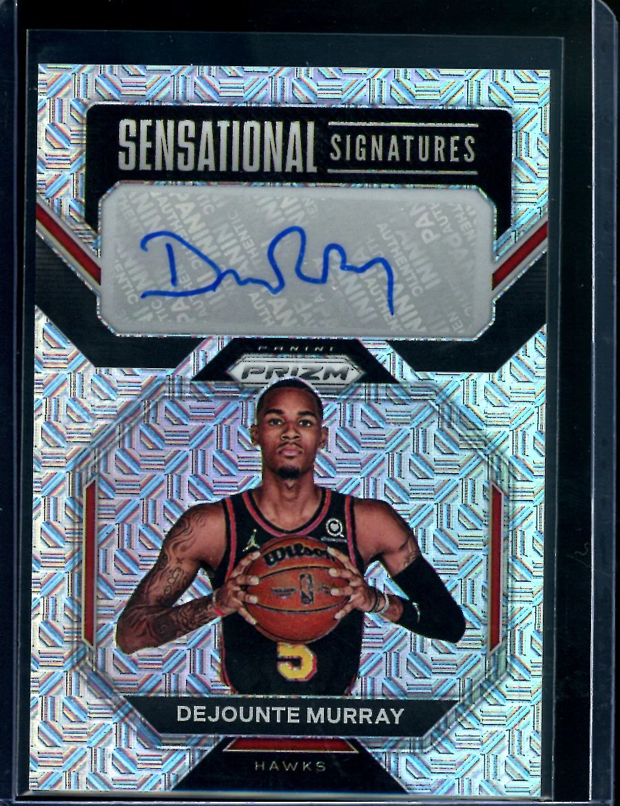 2022/23 Panini Prizm Dejounte Murray Sensational Signatures Mojo /25 Hawks