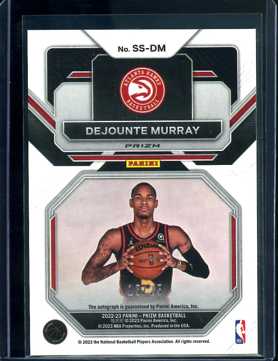 2022/23 Panini Prizm Dejounte Murray Sensational Signatures Mojo /25 Hawks - Image 2