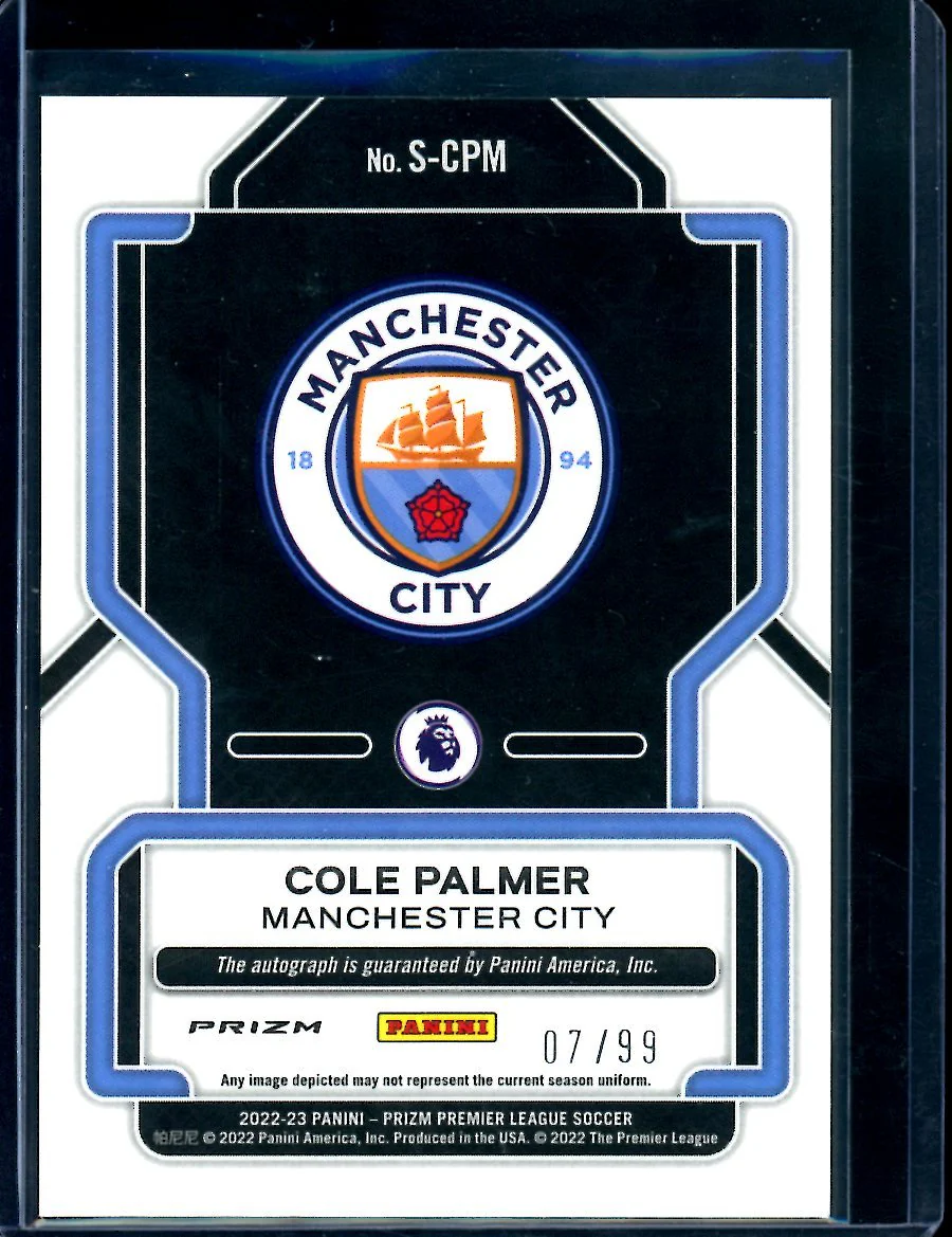 2022/23 Panini Prizm EPL Cole Palmer Silver Auto /99 Manchester City - Image 2
