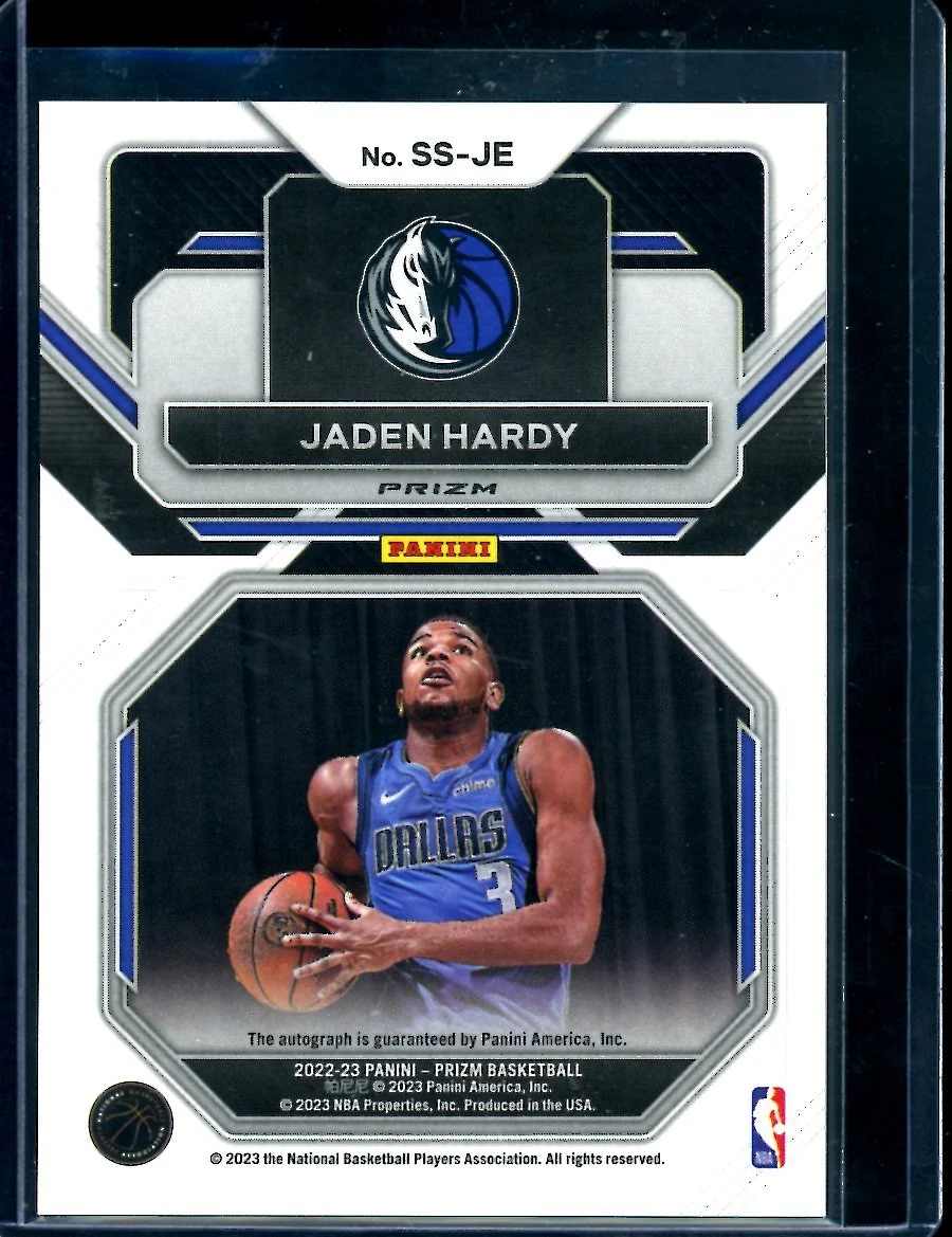 2022/23 Panini Prizm Jaden Hardy Rookie Sensational Signatures Silver Mavericks - Image 2